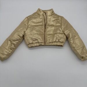 Janie And Jack Puffer Coat Gold Size 4 Girls Never Worn